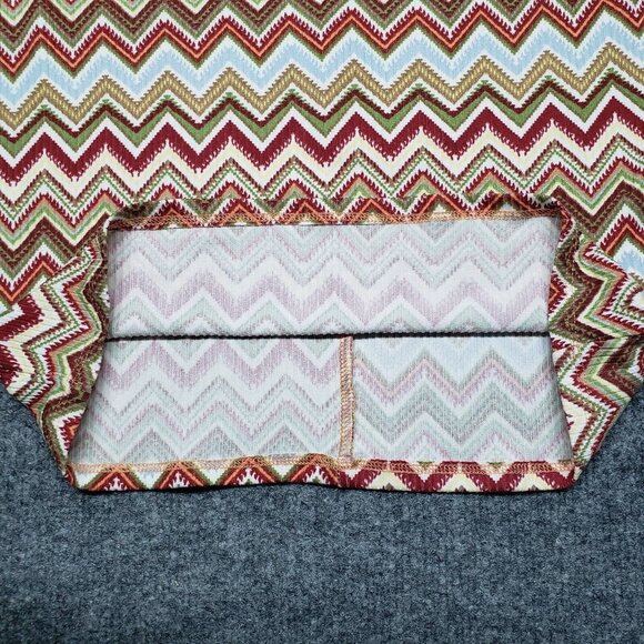 Rue21 Bodycon Cutout Dress Womens S Multicolor Chevron Stretch Short Sleeve New - Picture 8 of 11